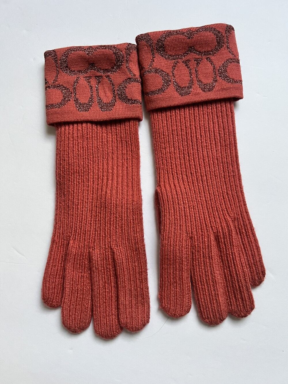 Coach Knit Logo Casual Glove Wool